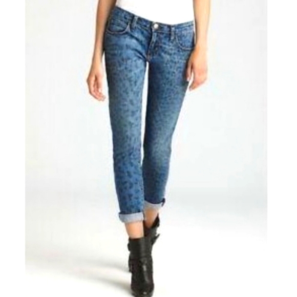 Rebecca Taylor leopard print blue jeans - Picture 1 of 9